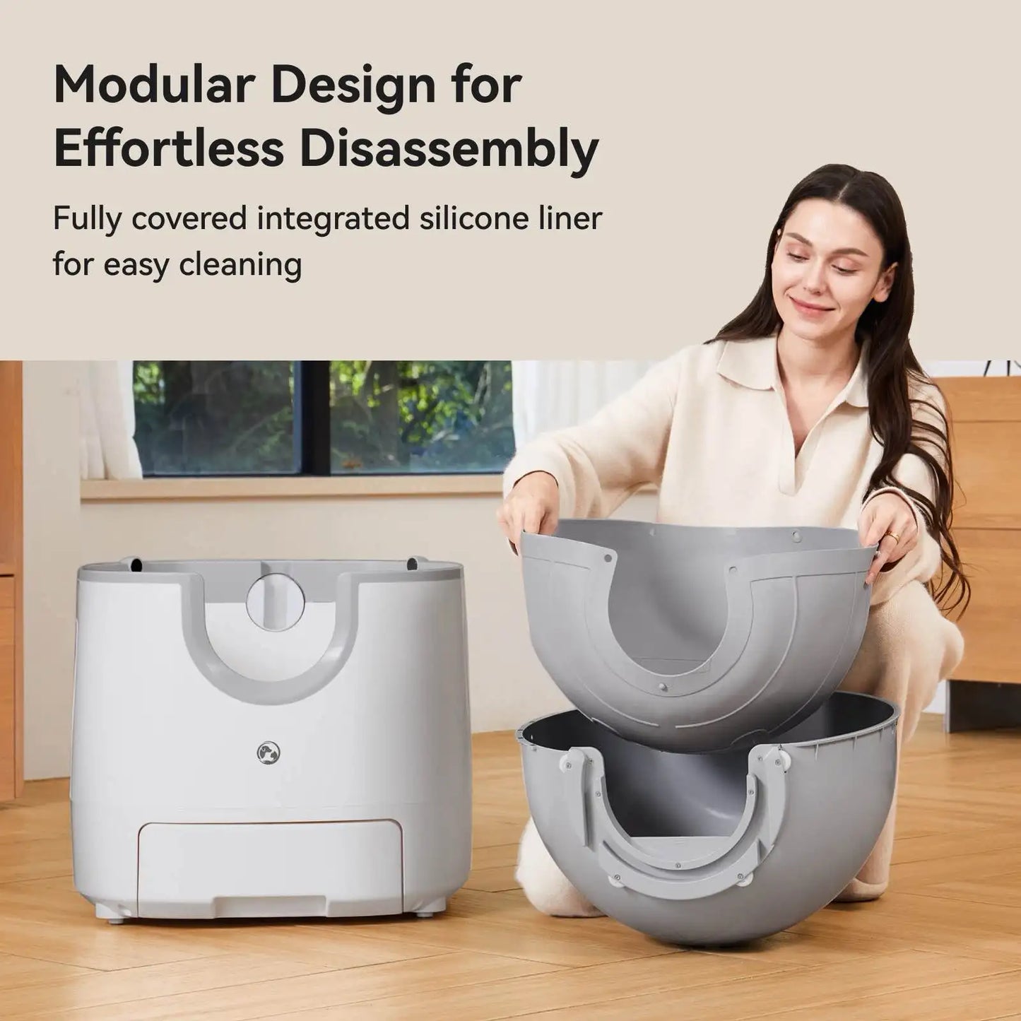 Self-Cleaning, Automatic Smart Cat Litter Box with 11L, High-Capacity Toilet Tray