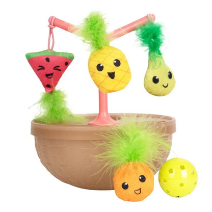 Wobbling Cat Toy Bowl with 5 Plush Interactive Catnip Toys