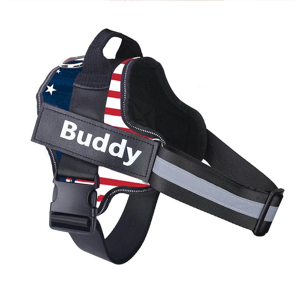 Personalized, NO PULL, Reflective, Breathable Harness Vest For Small and Large Dogs