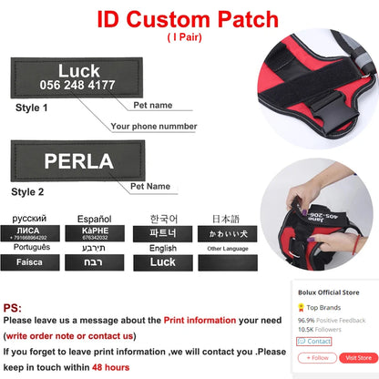 Personalized, NO PULL, Reflective, Breathable Harness Vest For Small and Large Dogs