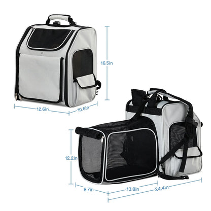Pet Backpack/Carrying Bag - Portable, Breathable, Foldable, Expandable