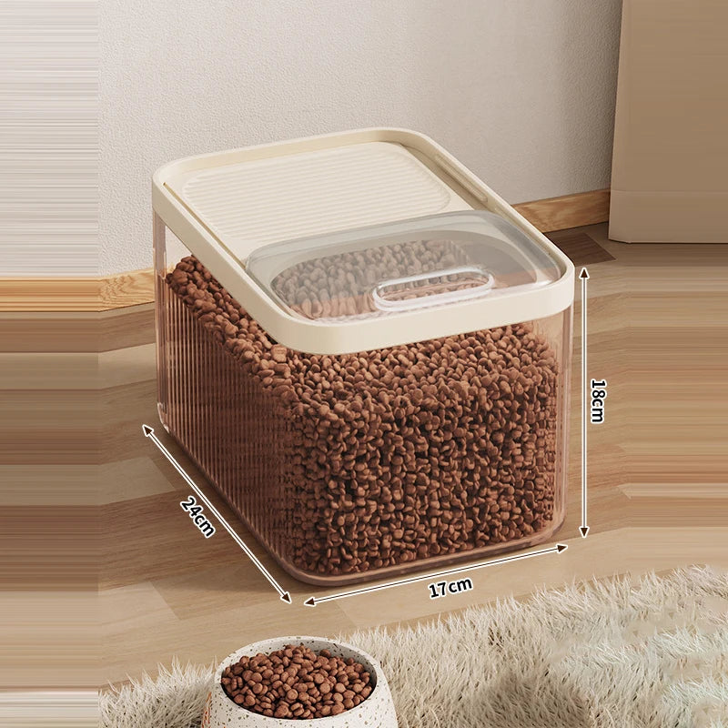 Large Capacity Cat Dog Food Storage Container Airtight Dry Bucket 18KG Dog Food Box For Cat Small Animals Pet Supplies