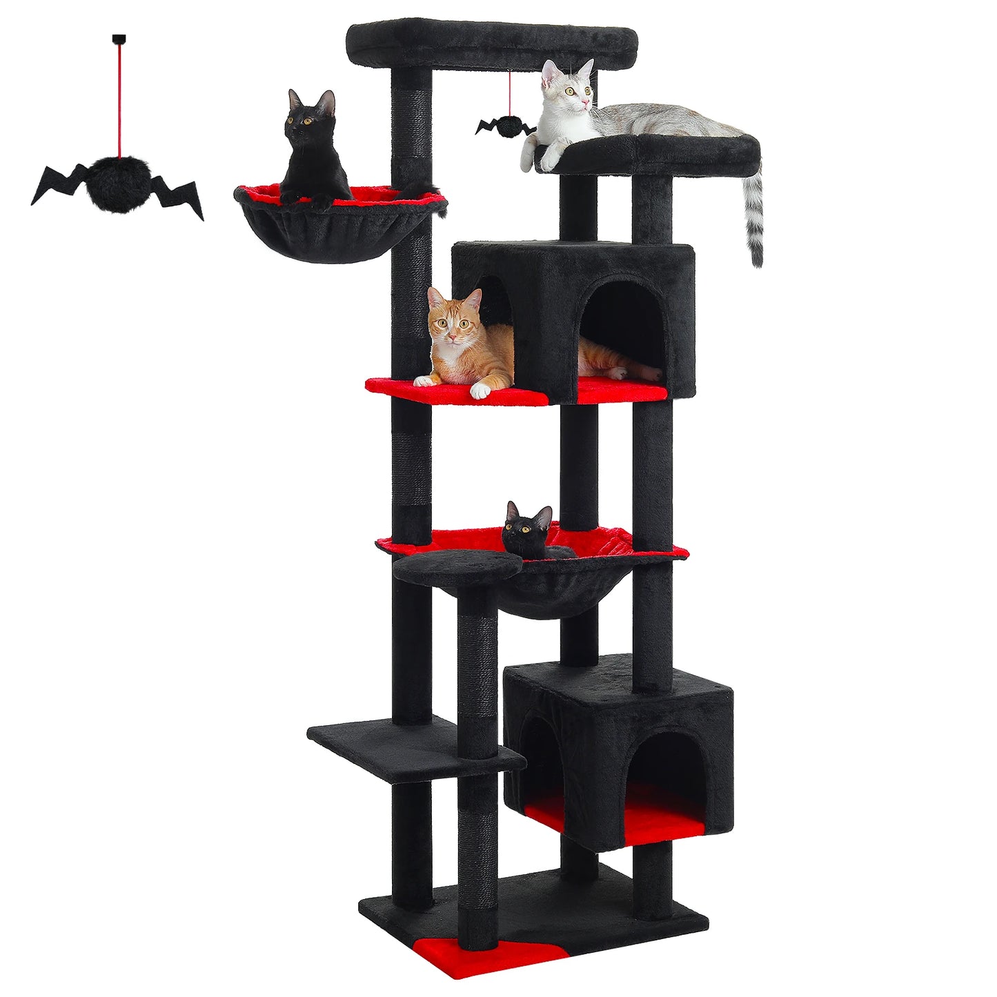 Tall Indoor Cat Tree/Tower  with Super Large Hammock and  Scratching Posts