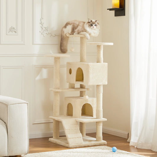 Indoor 54-inch Multi-Level Cat Tree/Tower with Scratching Post