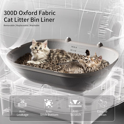 Self Cleaning Automatic Cat Litter Box with Stairs, Safety Protection and APP-Control