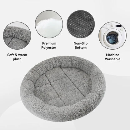 Small Round Cat Bed Mat with Surrounding Pillow