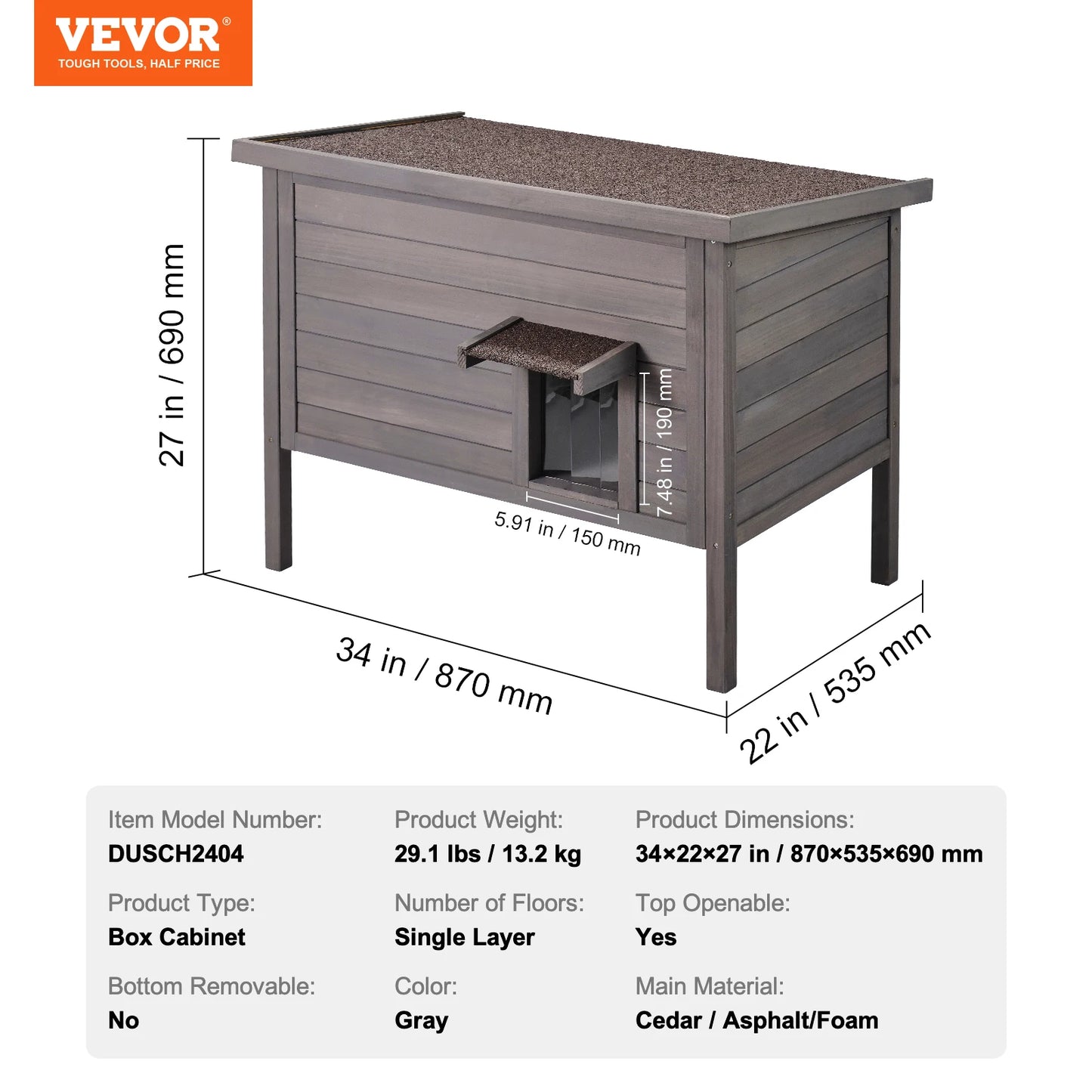 Outdoor Weather proof Cat House Weatherproof with All-Round Foam Insulation