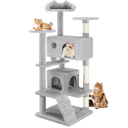 Indoor 54-inch Multi-Level Cat Tree/Tower with Scratching Post