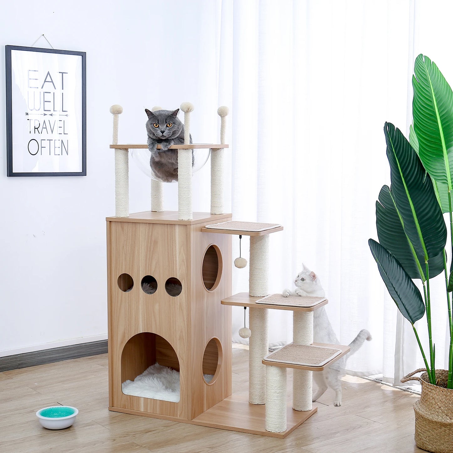 Multi-Level Cat Tree with Scratching Posts and Hammocks