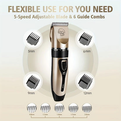 Pet Hair Trimmer Kit - Electric Precision Clippers