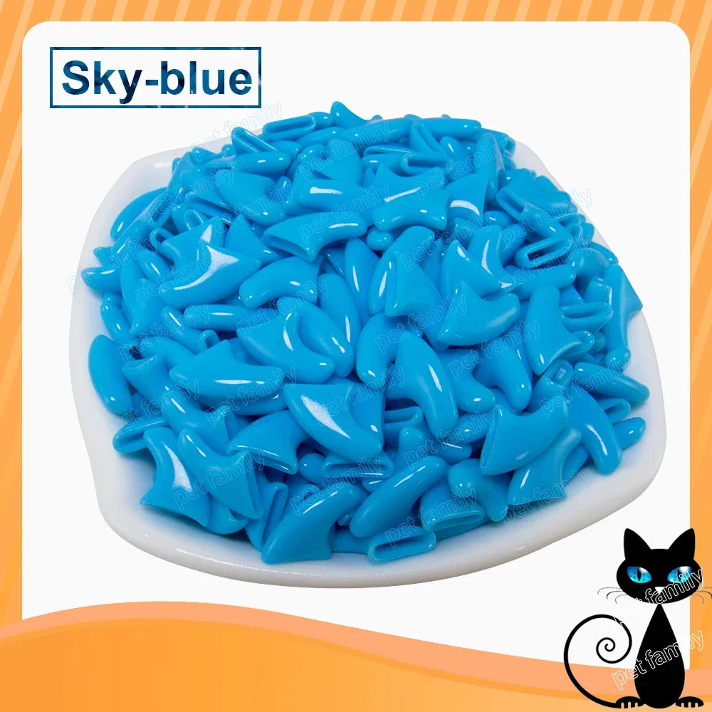 Soft Claw Caps for Cats with free Adhesive Glue + Applicator
