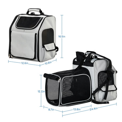 Pet Backpack/Carrying Bag - Portable, Breathable, Foldable, Expandable