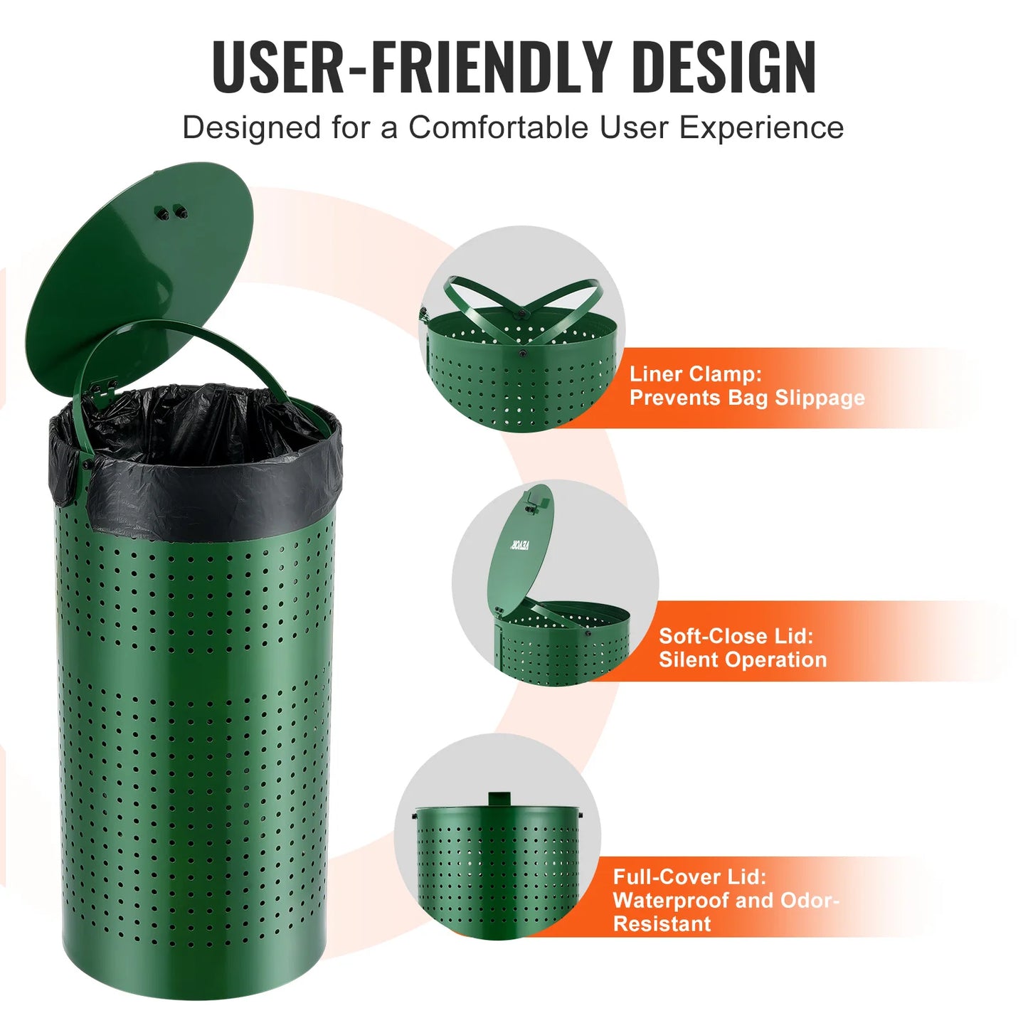 VEVOR Outdoor Pet Waste Trash Can -11.5 Gallons