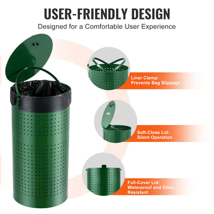 VEVOR Outdoor Pet Waste Trash Can -11.5 Gallons