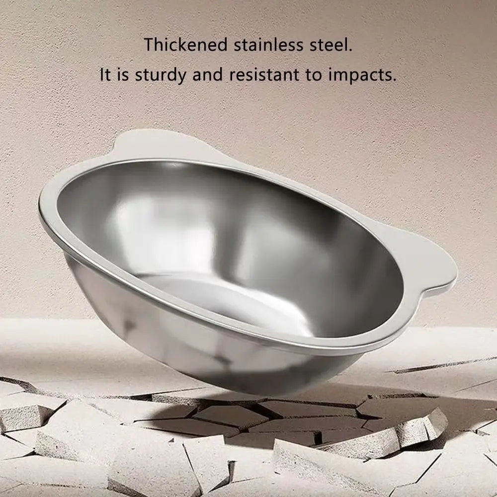 Shatter-Resistant, Stainless Steel Elevated Cat Bowl with Tilted Neck Guard at 15°