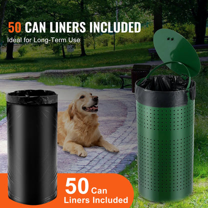 VEVOR Outdoor Pet Waste Trash Can -11.5 Gallons