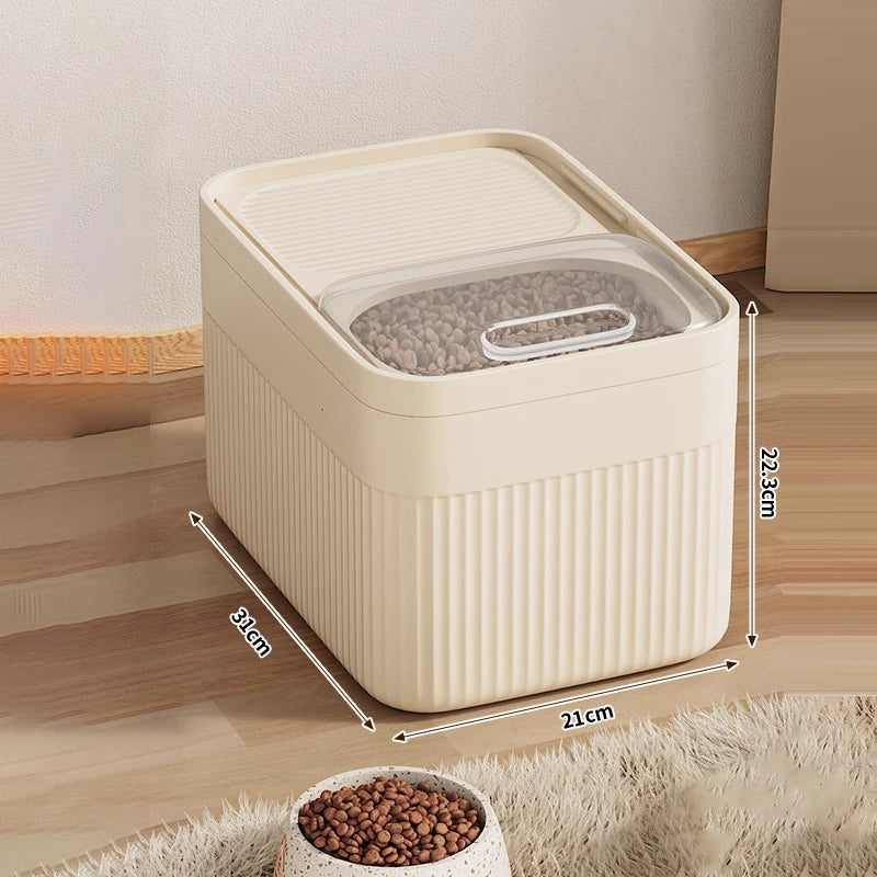 Large Capacity Cat Dog Food Storage Container Airtight Dry Bucket 18KG Dog Food Box For Cat Small Animals Pet Supplies