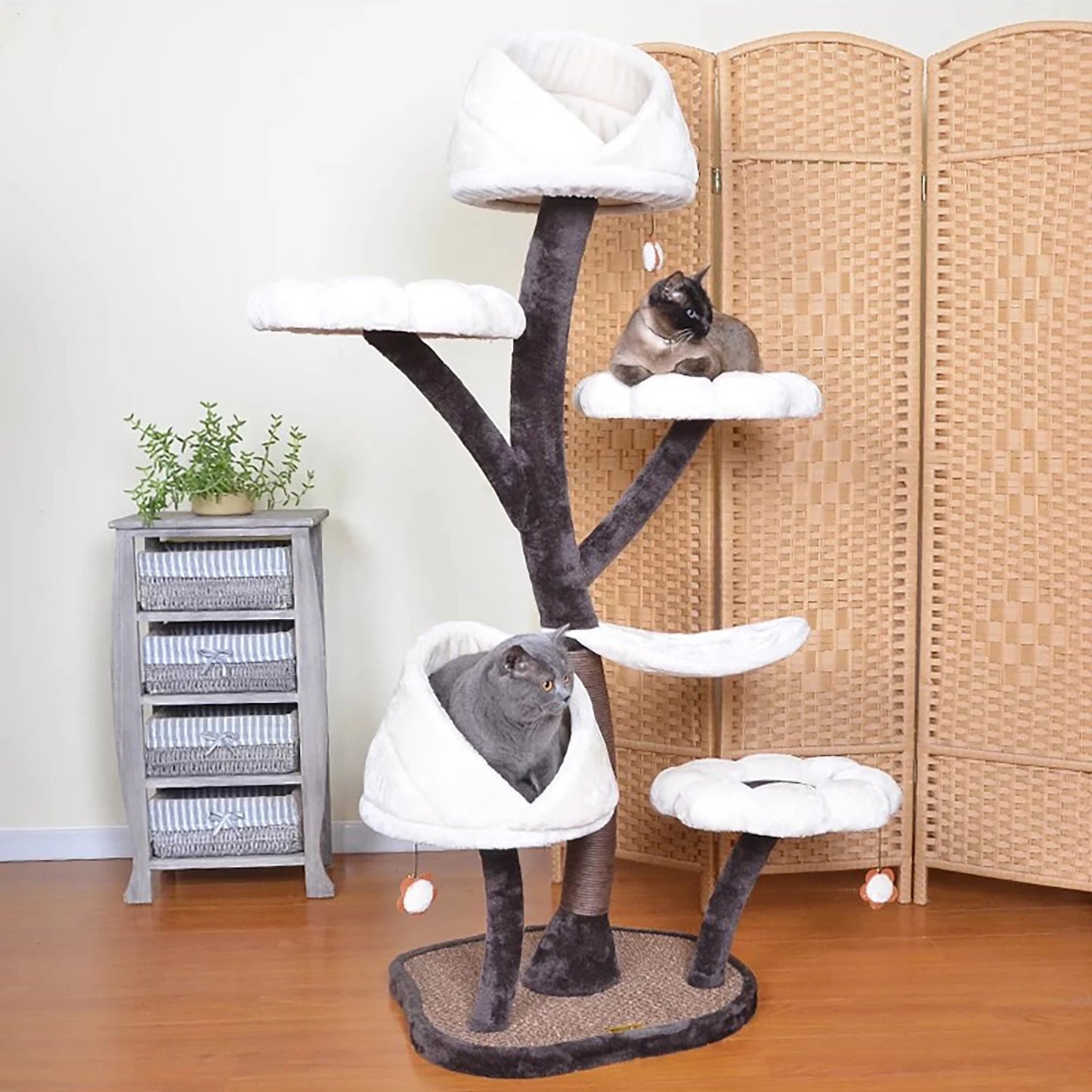 6-Tier Cat Tree with Leaf-shape Hammock