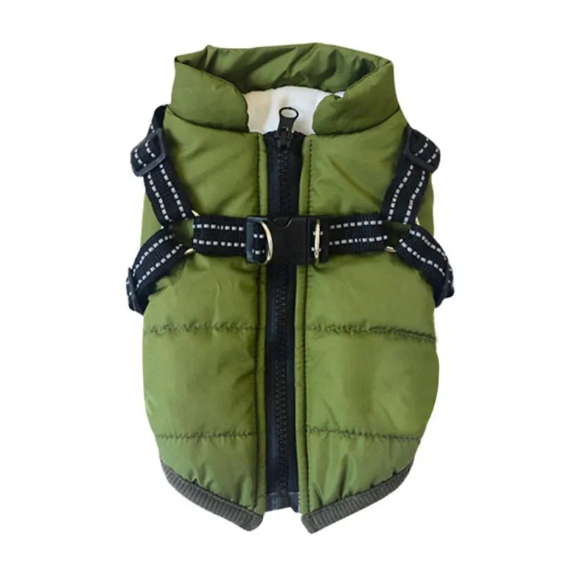 Warm Waterproof Winter Coat/Jacket/Vest With Harness For Small, Medium, Large Dogs