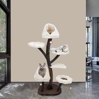 6-Tier Cat Tree with Leaf-shape Hammock