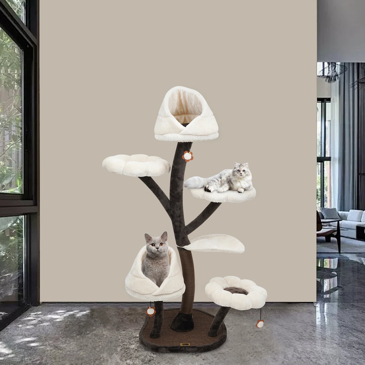 6-Tier Cat Tree with Leaf-shape Hammock