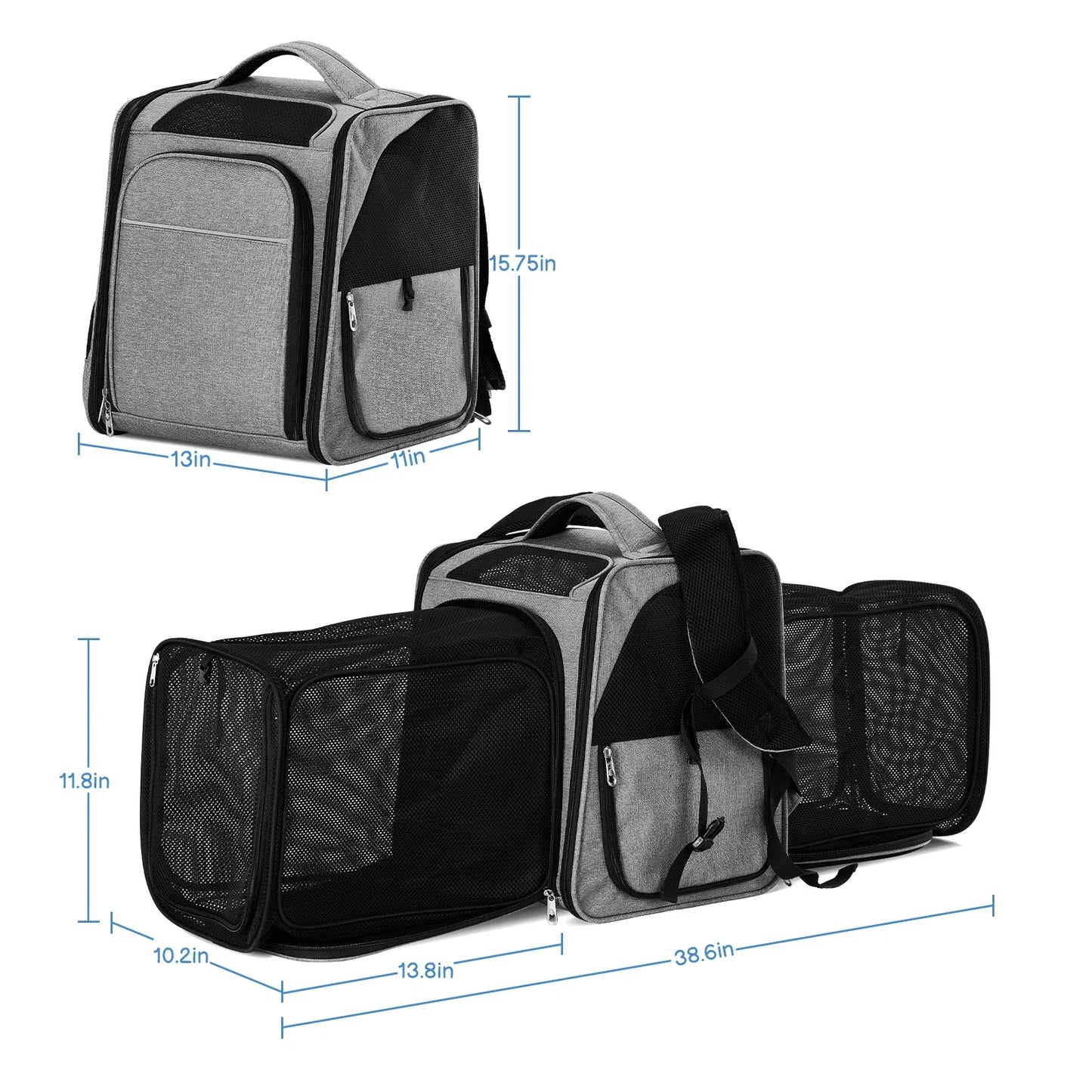 Breathable, Expandable  and Foldable Pet Carrier/Backpack Foldable Pet Carrier