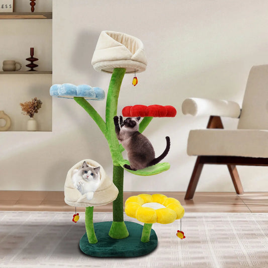 6-Tier Cat Tree with Leaf-shape Hammock