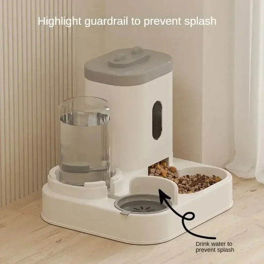Automatic Pet Feeder Bowl With Water Fountain and Large Capacity Food Storage Dispenser