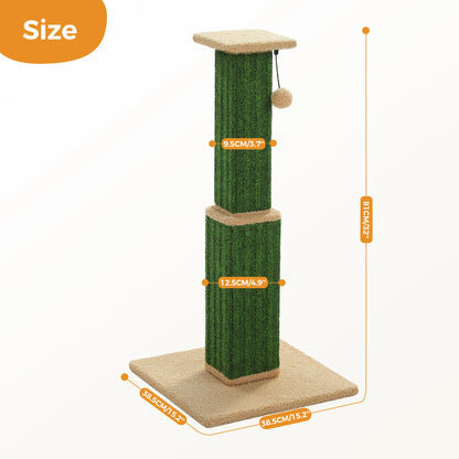 Large Scratching Post for Indoor Cats with Woven Sisal Dangling Ball