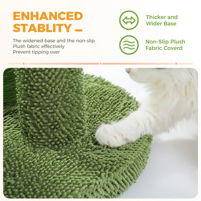 Cactus Cat Scratching Post  with 3 Sisal Scratching Poles and Interactive Dangling Balls