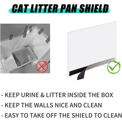 6-Pack Clear High Sided Cat Litter Box Pee Shields