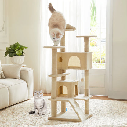 Indoor 54-inch Multi-Level Cat Tree/Tower with Scratching Post