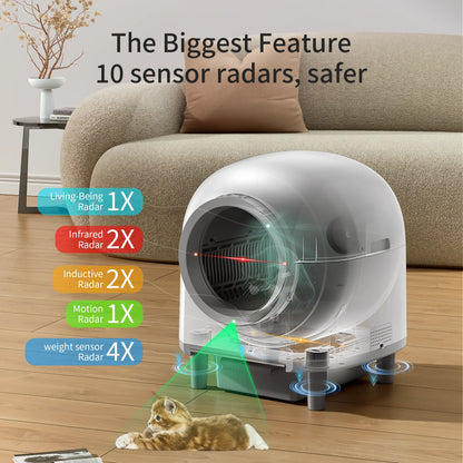 Automatic, Self Cleaning Smart Cat Litter Box with Remote Control