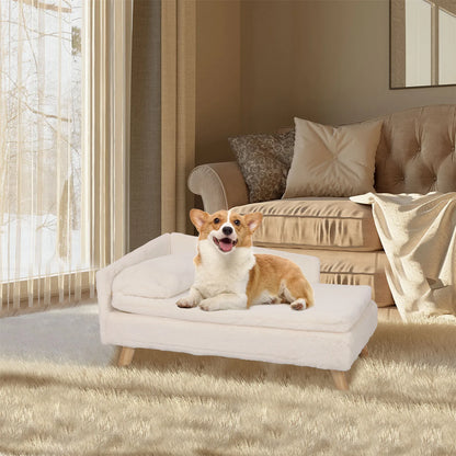 Cozy Elevated Waterproof Pet Bed with Sturdy Wood Legs