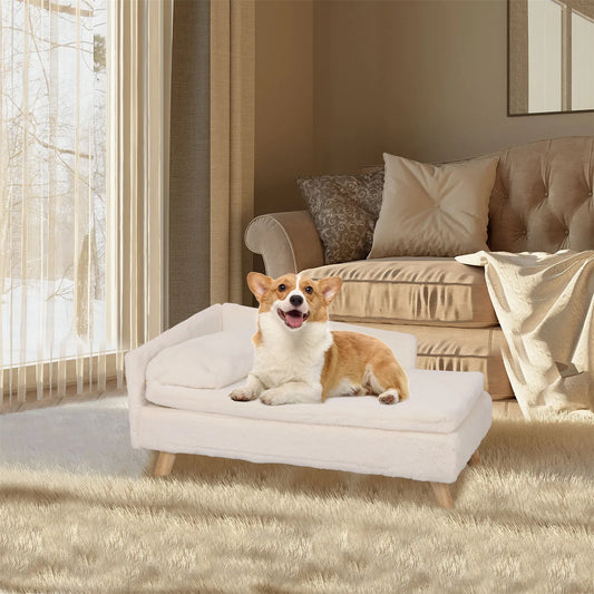 Cozy Elevated Waterproof Pet Bed with Sturdy Wood Legs