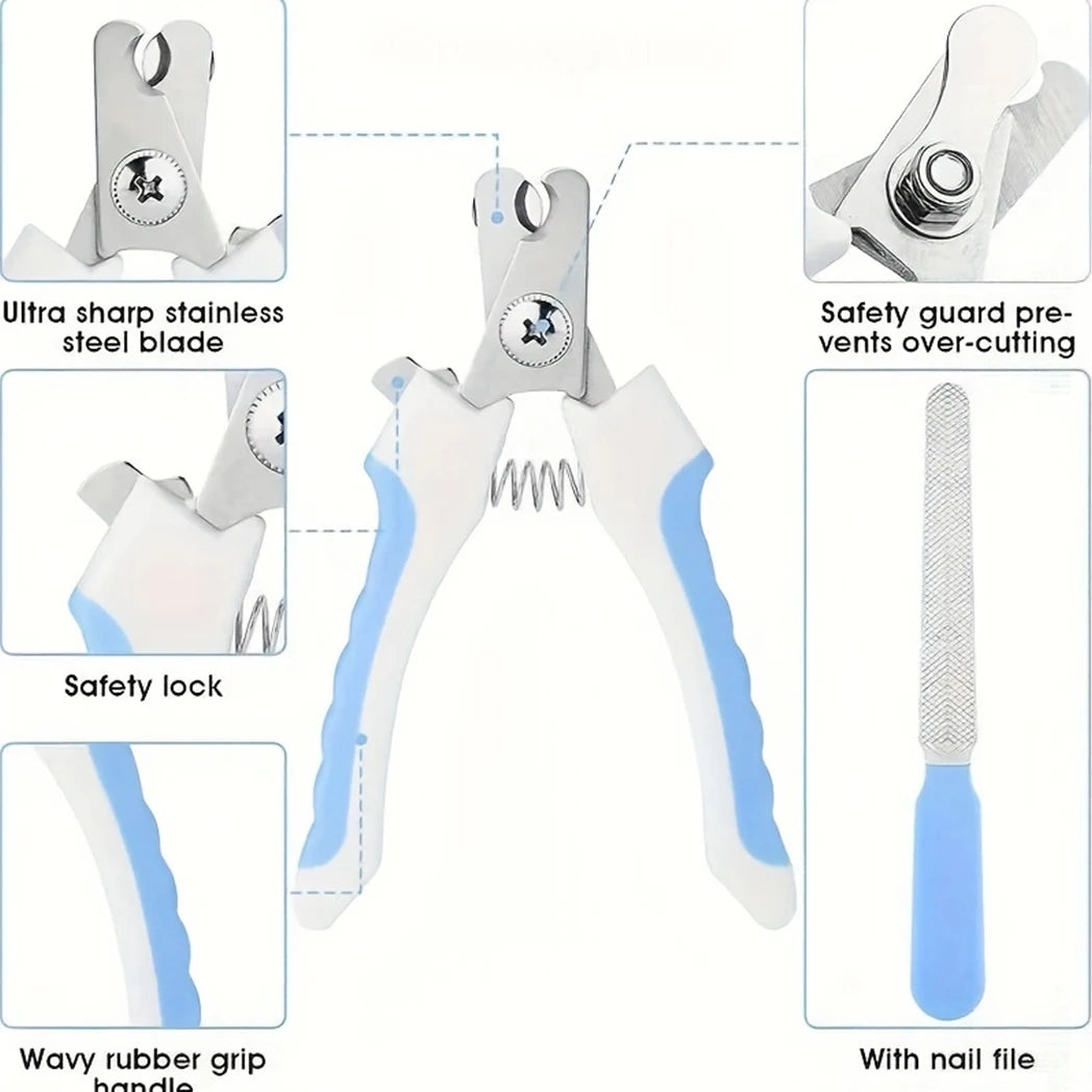 7 Pack Dog Grooming Set: Hair Removal Comb, Flea Comb, Shampoo Brush, Pet Nail Clippers, Toothbrush Set