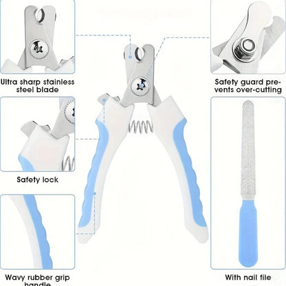 7 Pack Dog Grooming Set: Hair Removal Comb, Flea Comb, Shampoo Brush, Pet Nail Clippers, Toothbrush Set