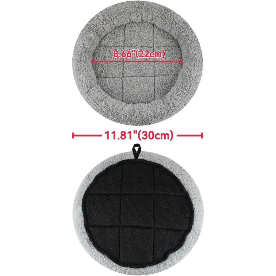 Small Round Cat Bed Mat with Surrounding Pillow