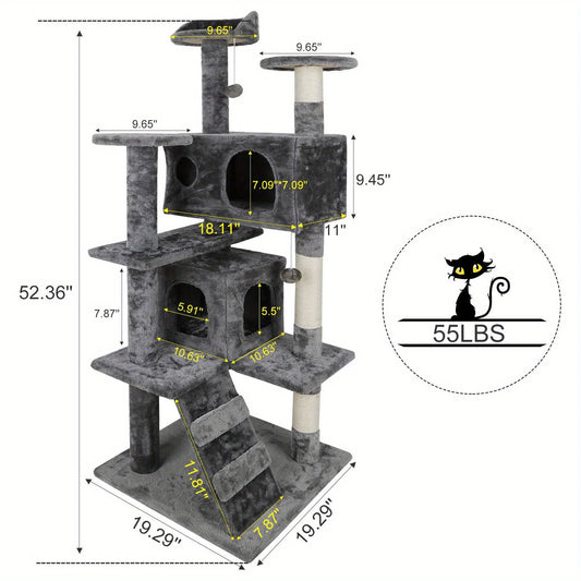 53-inch Cat Tree and Tower with Scratching Post