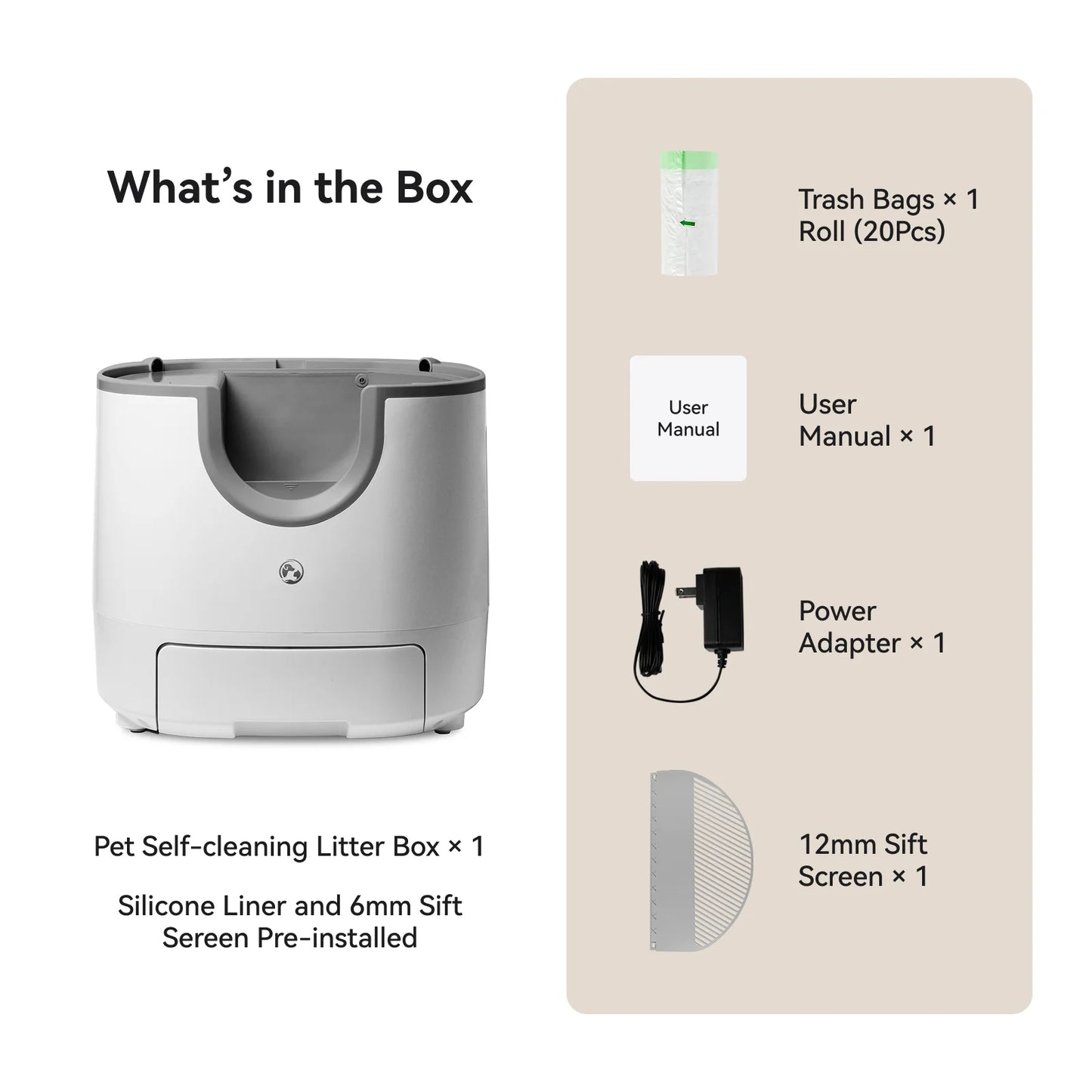 Self-Cleaning, Automatic Smart Cat Litter Box with 11L, High-Capacity Toilet Tray