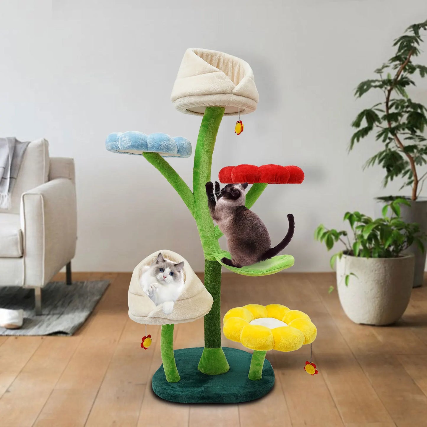 6-Tier Cat Tree with Leaf-shape Hammock