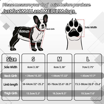 Outdoor Suspender Waterproof Boot Leggings for Small, Medium, Large Dogs