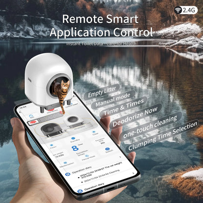 Automatic, Self Cleaning Smart Cat Litter Box with Remote Control