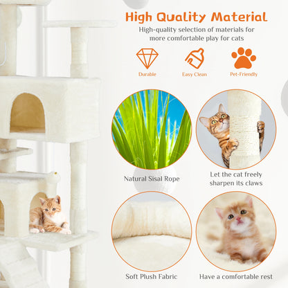 Indoor 54-inch Multi-Level Cat Tree/Tower with Scratching Post