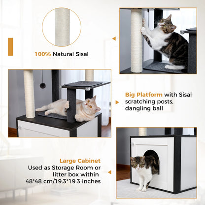 Multi-Level Cat Tree with Scratching Posts and Hammocks