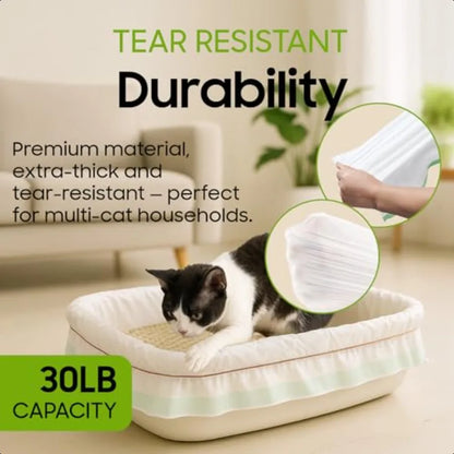 30-Count Heavy Duty, Pre-Separated Drawstring Cat Litter Box Liners  36 x 16