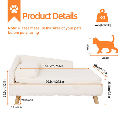 Cozy Elevated Waterproof Pet Bed with Sturdy Wood Legs